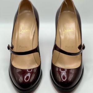 Christian Louboutin Top Street Mary Jane Shoes. I have circled the imperfections